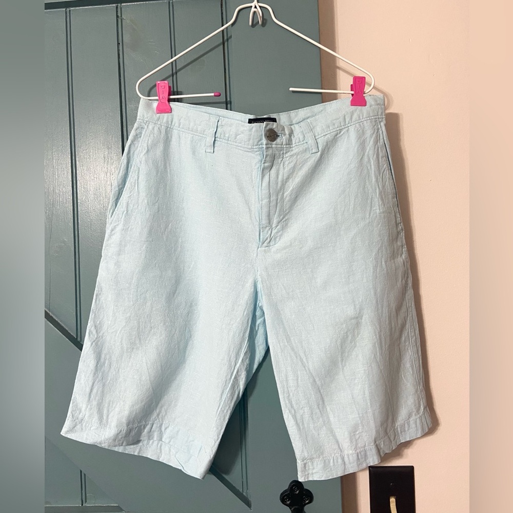Banana Republic Men's Light Blue Linen Shorts Size 32